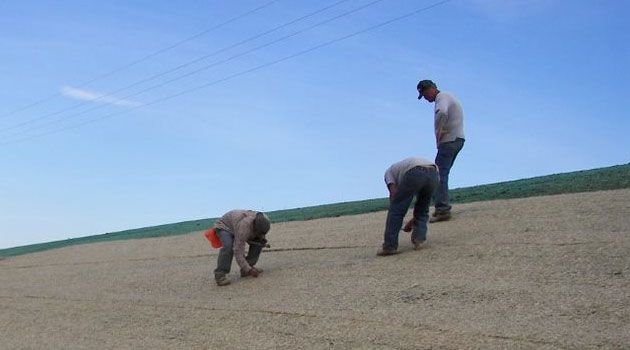 straw erosion layer installation