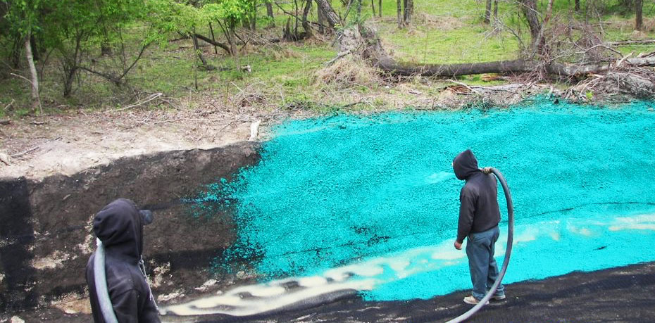 hydro seeding spray application